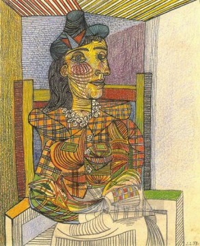 Retrato de Dora Maar assise 1 1938 Cubistas Pinturas al óleo
